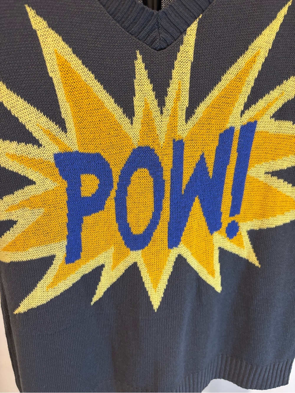 Derek Heart Y2K POW Comic Pop Art Sweater L - Picture 4 of 7